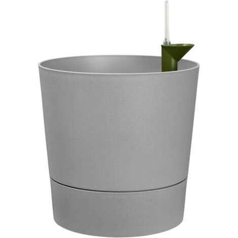 Macetero con autoriego Greensense Aquacare Round Elho 35cm light concrete