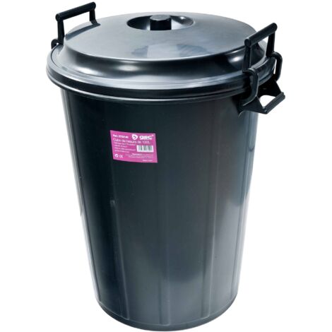 Cubo de basura 100 litros color negro sin tapa sp berner