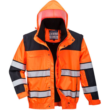 Chaqueta Hivis 3 en 1 Color: Naranja/negro Talla XXXL - Portwest
