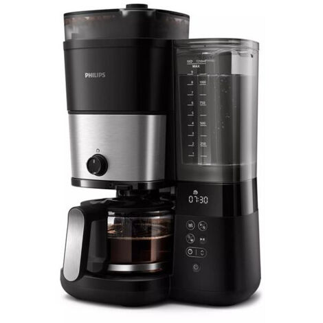 CAFETIERE AVEC BROYEUR OU CAFE MOULU AFFICHAGE LED PROG 10T BAC A GRAIN PHILIPS - HD7888.01