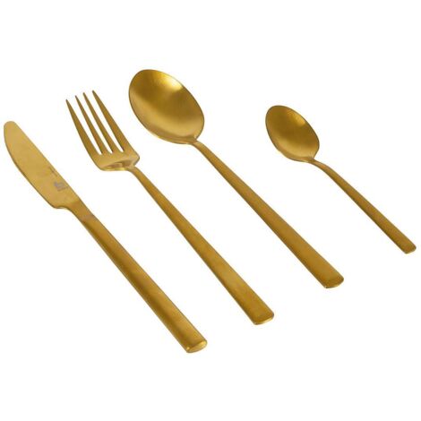 Set De 16 Couverts Au Style Industriel Finition Dorée - Bo-camp (1/2)