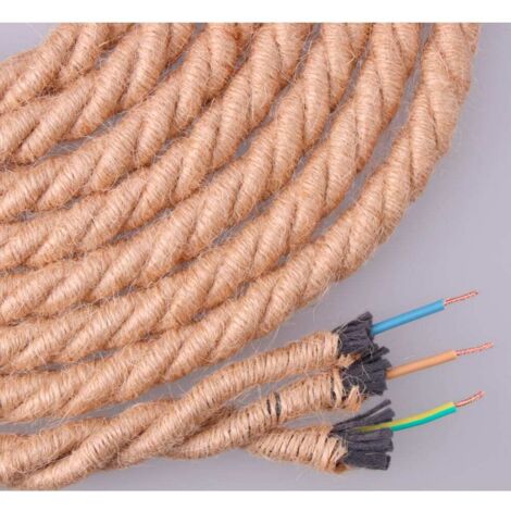 Cable de cuerda de yute trenzado 3x0,75mm 20m Euro/m