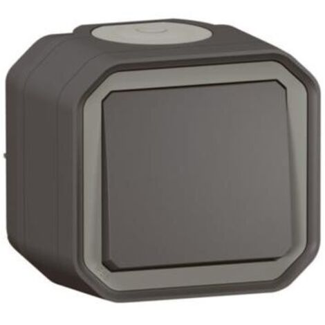 INTERRUPTOR ESTANCA O PLEXO DE DOS VÍAS 10AX 250V IP55 IK08 ENTREGA COMPLETA PARA SUPERFICIE - ANTRACITA