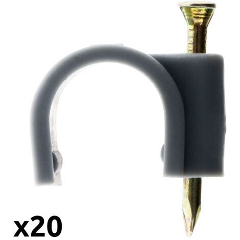 20 grapas para cables Ø14mm gris - Zenitech