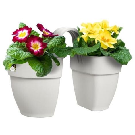 Maceta Vibia Campana Doble de 21 cm Blanco Seda - Elho (1/2)