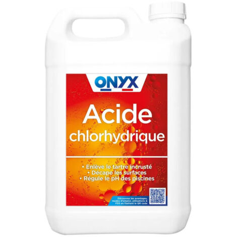 Ácido clorhídrico ONYX 23%para metal, azulejos y tuberías, 5 litros