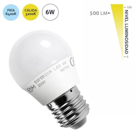 Bombilla LED E27 – 6W 500lm – Luz caliente – Ø4,5x8cm (1/2)