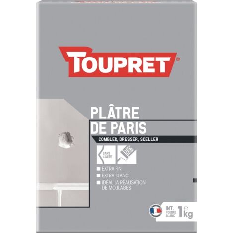 Toupret Yeso de París extra blanco 1 kg secado rápido