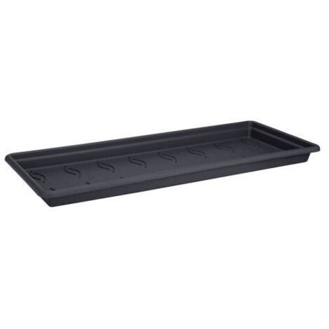 ELHO Sometido para planta Green Basics 60 - Vivre negro - Exterior - XXL - Ø 54,9 x H 4,6 cm