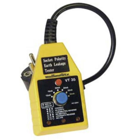 Comprobador rápido de fallos de inyección y multímetro CAT II de 250 V – Multimetrix VT 35 – Detección de 10/30 mA, pantalla LED
