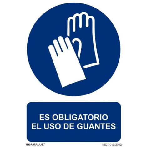 Señal Es Obligatorio El Uso de Guantes PVC 30x40 cm  Azul