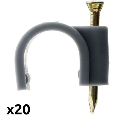 20 grapas para cables Ø12mm gris - Zenitech
