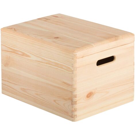 Caisse Rangement Pin Couvercle Rangement Polyvalent En Bois De Pin Massif - Astigarraga