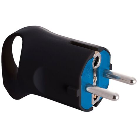 Schuko-Stecker 4,8 mm 16 A 250 V t/tl Schwarz mit Ring für einfache Extraktion Solera 6566AN