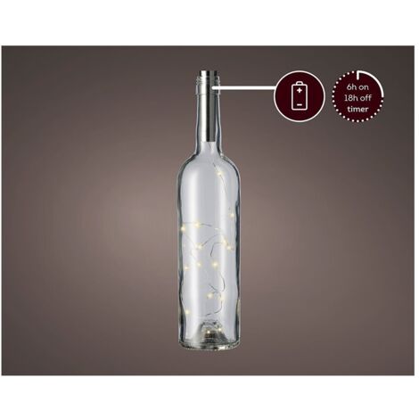 Micro-LED-Girlandenkappe für Flasche, 15 LEDs