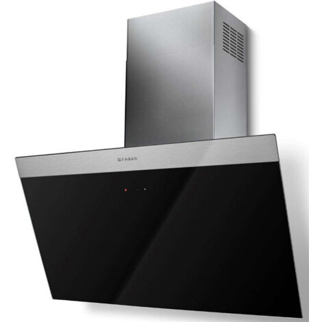 720 M3-cdes Sens.-ecl. Led-moteur Evo - L 80 Cm-daisy Plus 800-inclinée-inox Et Verre Noir - Faber (1/3)