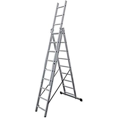 Aluminium-Teleskopleiter 3x9 Stufen Edm (1/4)
