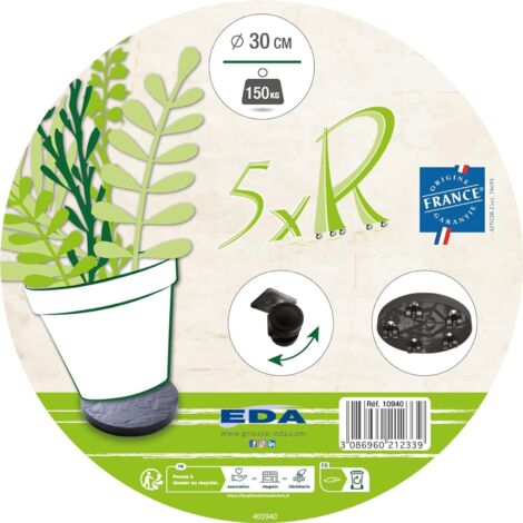 EDA Plastiques 10940 G.ARD SX4 Halterung für Blumentopf, 30 cm dunkelgrau