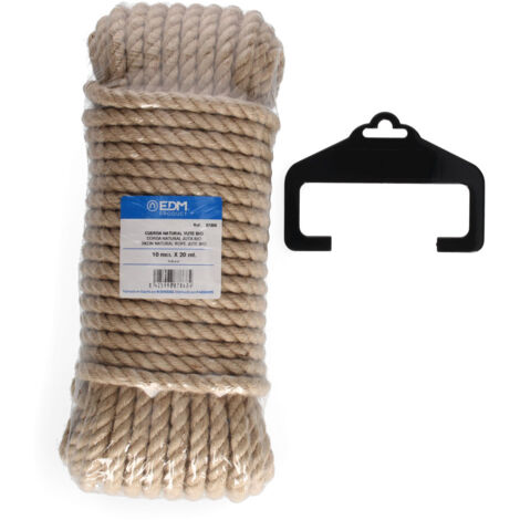Strang, 20 m, natürliches Bio-Juteseil, 3 Stränge, Stärke 10 mm EDM 87868