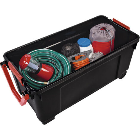 Iris Explorer Box 170L Schwarz Rot mit Rollen
