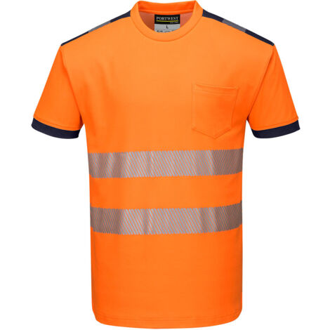 T-Shirt Hv Pw3 Farbe: Orange/Navy Größe XXL - Portwest