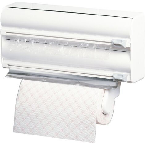 Rayen Küchenrollenhalter Dreifacher Küchenrollenhalter Schneidsystem Anpassungsfähig Spezielle Klingen Weiß Maße: 38x10x25,5 cm