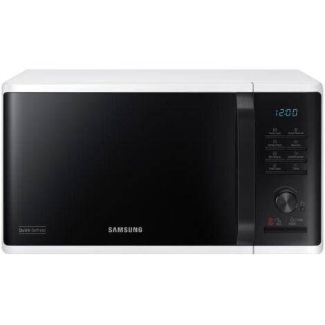 Mikrowelle 23 l - 800 W - Elektronik - Schnelles Auftauen - Keramikemail - Gebogenes Design - Weiß
