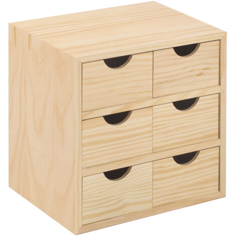 Mini-block 6 holzschubladen 28x28x20cm - Astigarraga - bloc-3x2
