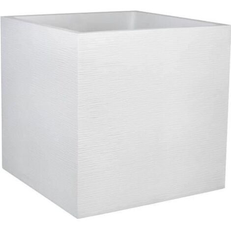 EDA KUNSTSTOFF-BLUMENKASTEN CARR GRAPHIT - 57 L - 49,5 X 49,5 X 49,5 CM - WEISS C RUS