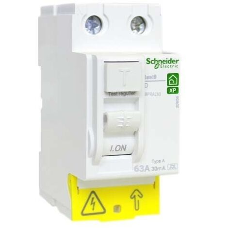 Schneider R9PRA263 Zweipoliger Differenzialschalter Resi9 XP - 2P - 63A 30mA - Typ A
