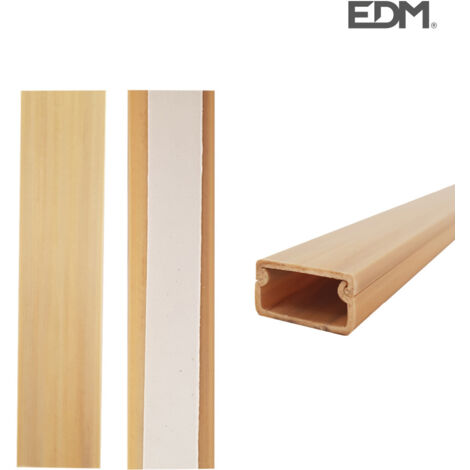Mini-Klebekanal 2 Mts 19 x 11 mm helles Holz ((Preis pro Meter)) [E3-66093] (E3-66093)
