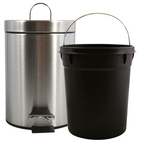 Graue Mülltonne 3l mit Satin-Finish und herausnehmbarem Eimer – Msv