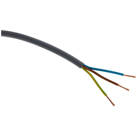 Elektrische Versorgungsleitung H05VV-F 3G1,5mm² Grau - 10m - Zenitech