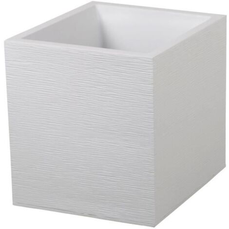 Pot Plastique Carré Blanc Graphit 31  39 X 39 X 43