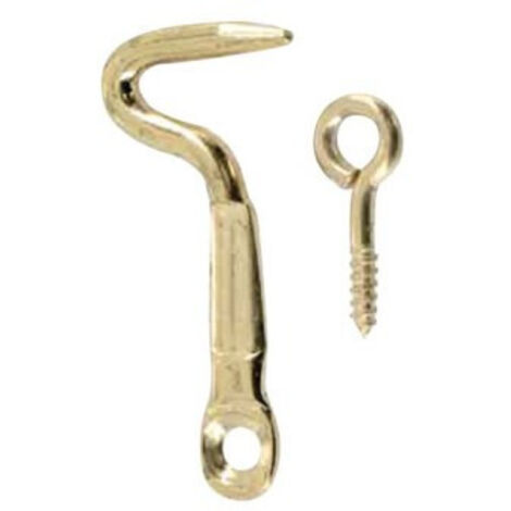 Halbrunder Haken aus vermessingtem Stahl 3.5x25mm, 3 Stück.