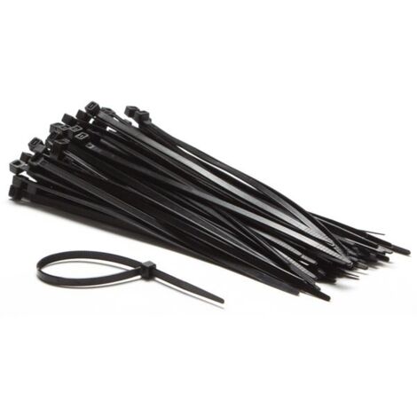 Nylon-Kabelbinder-Set - 4,6 x 200 mm - schwarz (100 Stück)