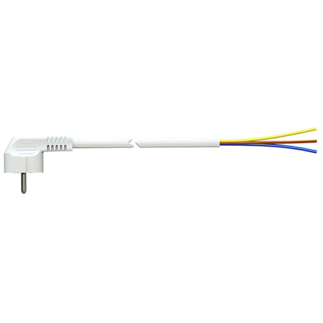 Cable Avec Fiche Schuko 1m 3x1.5mm 4.8mm 16a 250v T/Tl Blanc. Solera 7000/1. - Solera (1/2)