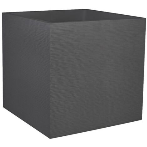 Pot de fleur carré graphit 50cm - 57l gris anthracite - EDA