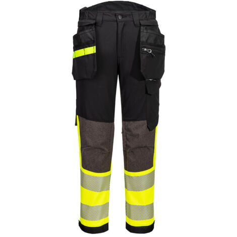 Pantalon stretch ev4 haute-visibilité classe 1 avec poches flottantes démontables - taille 46 - tall jaune/noir - PORTWEST
