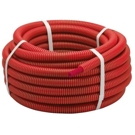 Tube PER rouge prégainé 13x16 couronne 25m - NOYON ET THIEBAULT