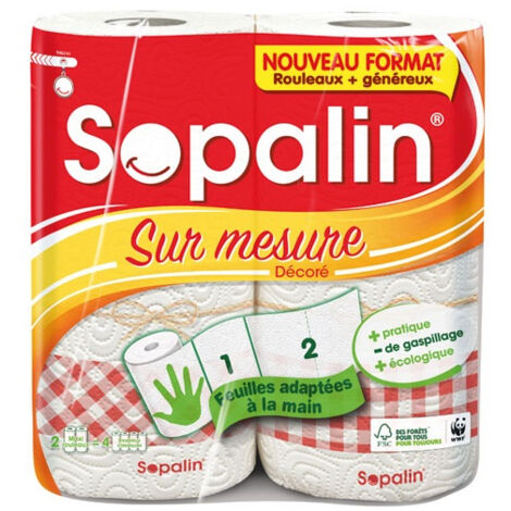Sopalin Maxi Rouleaux Décorés – Lot De 3 (6 Rouleaux) Triple Épaisseur, Demi-Feuilles, Motifs Élégants – Papier 100% Efficace Et Écologique