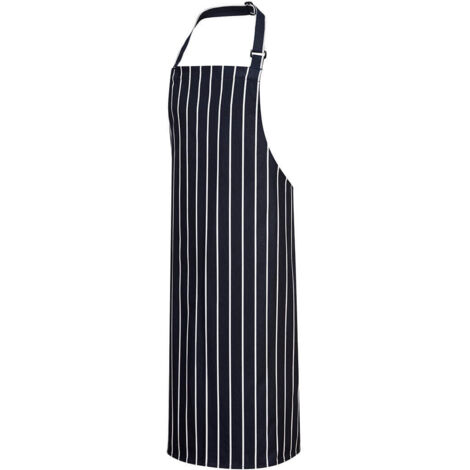 grembiule con bavetta Butcher - Marine/bianco - Portwest