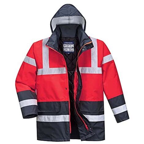 Parka Bicolore Traffic Colore: Rosso/marine Taglia XXL - Portwest