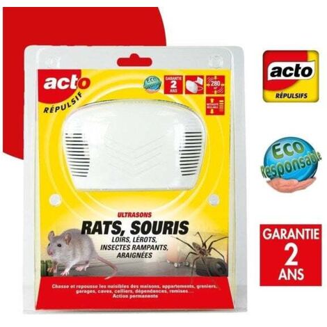 Répulsif Ultrasons Rats Souris éloigne Efficacement Rongeurs Par Ultrasons - Sojam - Acto Diablotin (1/4)