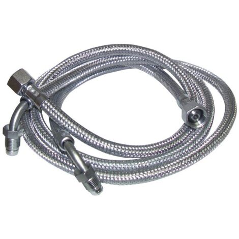 Flessibile gasolio F3/8" x M1/4 con anello su gomito 90° 900mm