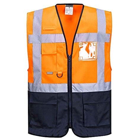 Gilet Executive Warsaw Couleur : Orange/marine Taille S - Portwest (1/4)