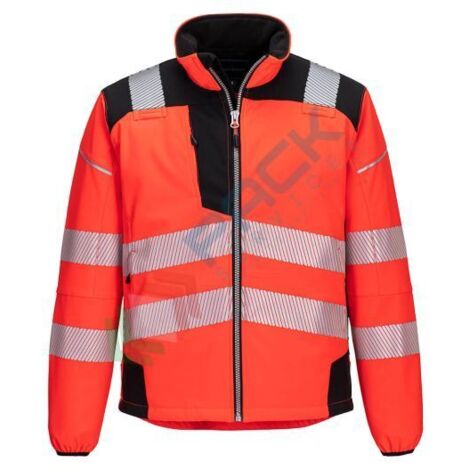 Softshell ad alta visibilità Pw3 - L - Rosso/nero - Portwest