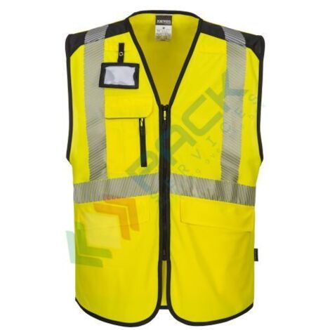 Gilet multibozze ad alta visibilità Pw3 Colore: Giallo/nero Taglia XL - Portwest
