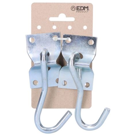 2 unità Piastra gancio per amaca 70x45mm cromata EDM