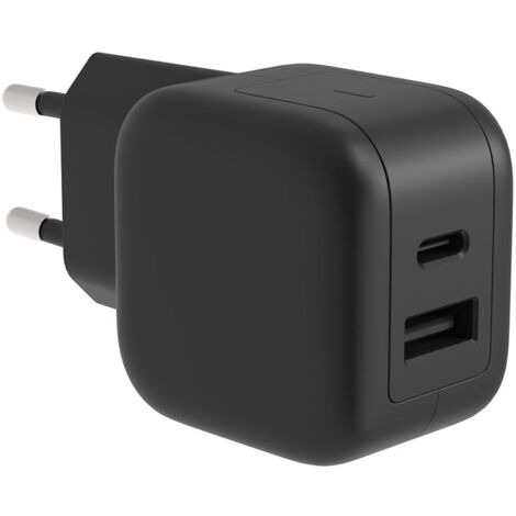 Caricatore USB Rapido con Tecnologia Gan Fast - 2 Uscite - USB-A & USB-C - 30W (1/5)